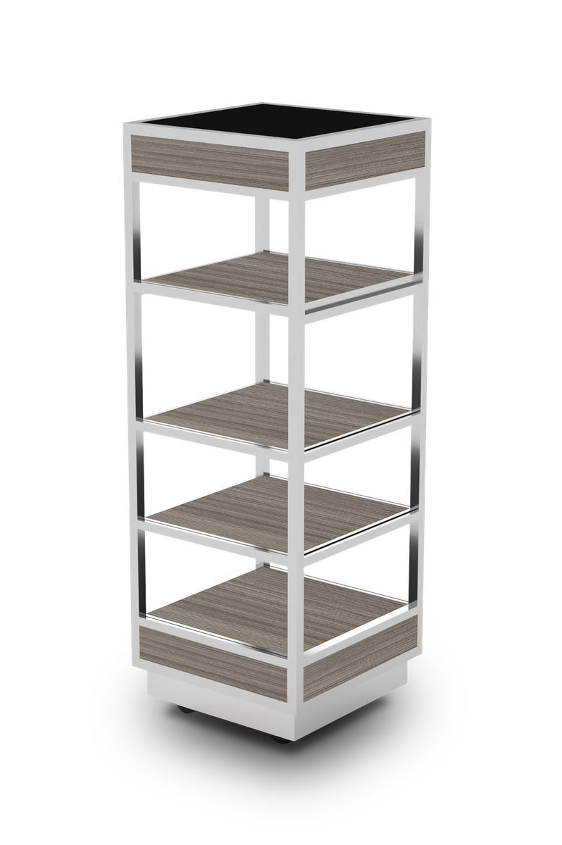 Q-BIK 4-Tier Display with Gray Grain Accents