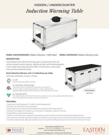 Hidden Induction – Spec Sheet